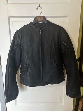 Classic Black Leather Women’s Motorcycle Jacket